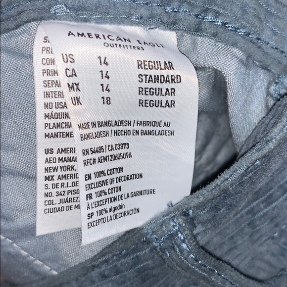 AMERICAN EAGLE Ash Blue Corduroy A-Line Zip Skirt - Picture 9 of 9